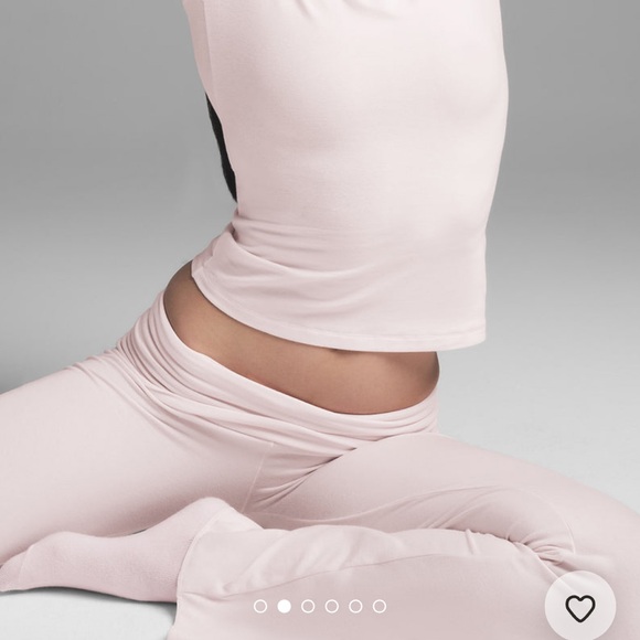 SKIMS NWT Cotton Jersey Foldover Pant - Barely Pink - Picture 4 of 5